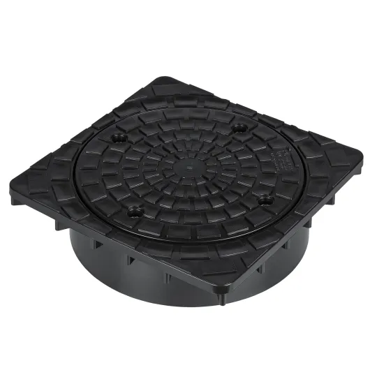 Regard de trottoir pour tuyau lisse Ø 315 Couvercle de regard Regard de visite Noir pour tuyau lisse Ø 315mm/Noir/Carré