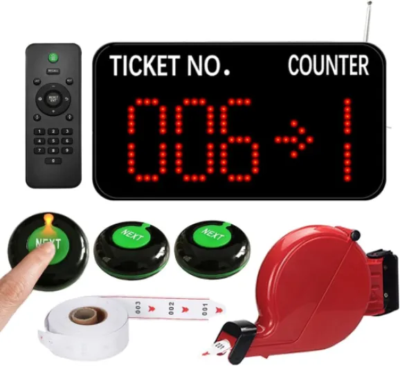 Système d'appel de file d'attente multi-compteurs - Boutons d'appel +Affichage des nombres+Distributeur de billets(3+1+1) - Gestion de file d'attente, Calling Queuing Client au bon compteur