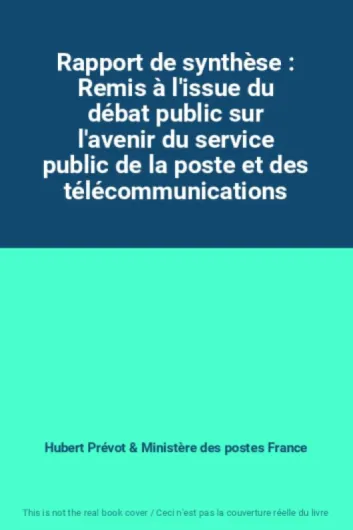 Rapport de synthèse : Remis à l'issue du débat public sur l'avenir du service public de la poste et des télécommunications