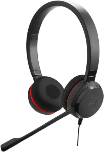 Evolve 30 UC Stereo Headset - Casque de communications unifiées pour téléphone logiciel VoIP avec annulation passive du bruit - Câble USB avec contrôleur - Noir