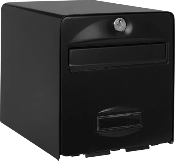 BURG-WÄCHTER Boîte aux Lettres Agréée La Poste, 1 Porte, 508 NO BALthazar, Noir, en Acier Galvanisé, Avec Porte à Ouverture Totale et Stop-Courrier (Porte bloquée à 120°)
