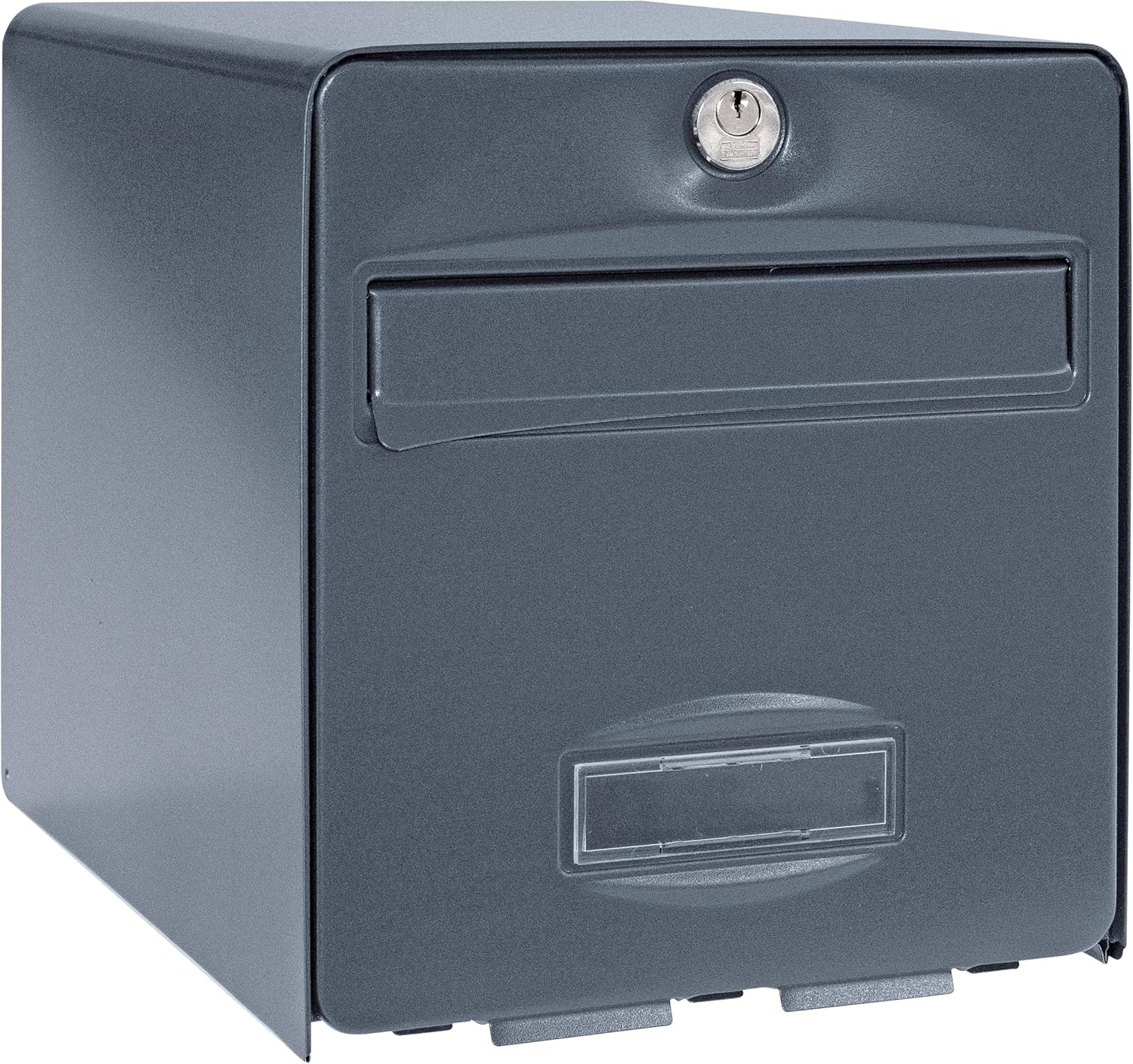 BURG-WÄCHTER Boîte aux Lettres Agréée La Poste, 1 Porte, 508 ANT BALthazar, Anthracite, en Acier Galvanisé, Avec Porte à Ouverture Totale et Stop-Courrier (Porte bloquée à 120°)