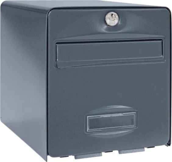 BURG-WÄCHTER Boîte aux Lettres Agréée La Poste, 1 Porte, 508 ANT BALthazar, Anthracite, en Acier Galvanisé, Avec Porte à Ouverture Totale et Stop-Courrier (Porte bloquée à 120°)