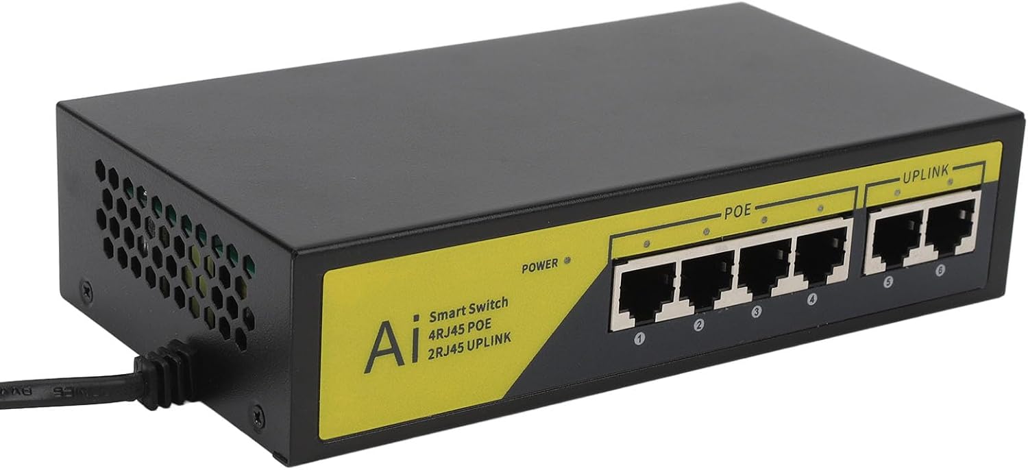 Cube de Commutateur du Réseau Ethernet, Hauteur de stabilité de stabilité de 6 Portes pour Les Systèmes de Contrôle d'accès au Bureau des Partis Démocratiques PD (Prise UE)