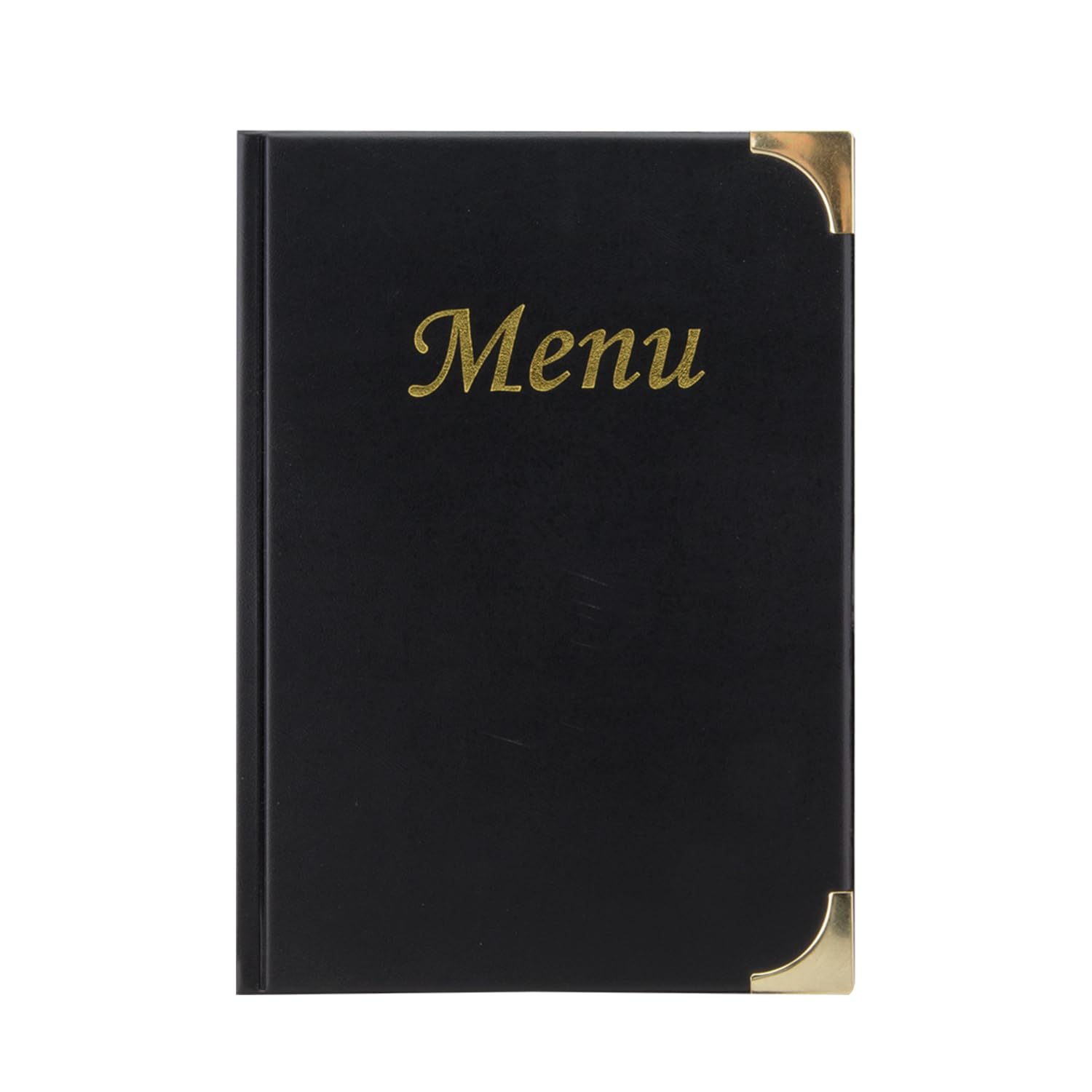 SECURIT - Porte-Menu Basic Line - 4 Inserts Fixes Double Face = 8 Pages A5 - Pour Café, Bar, Restaurant - PVC - Coloris Noir