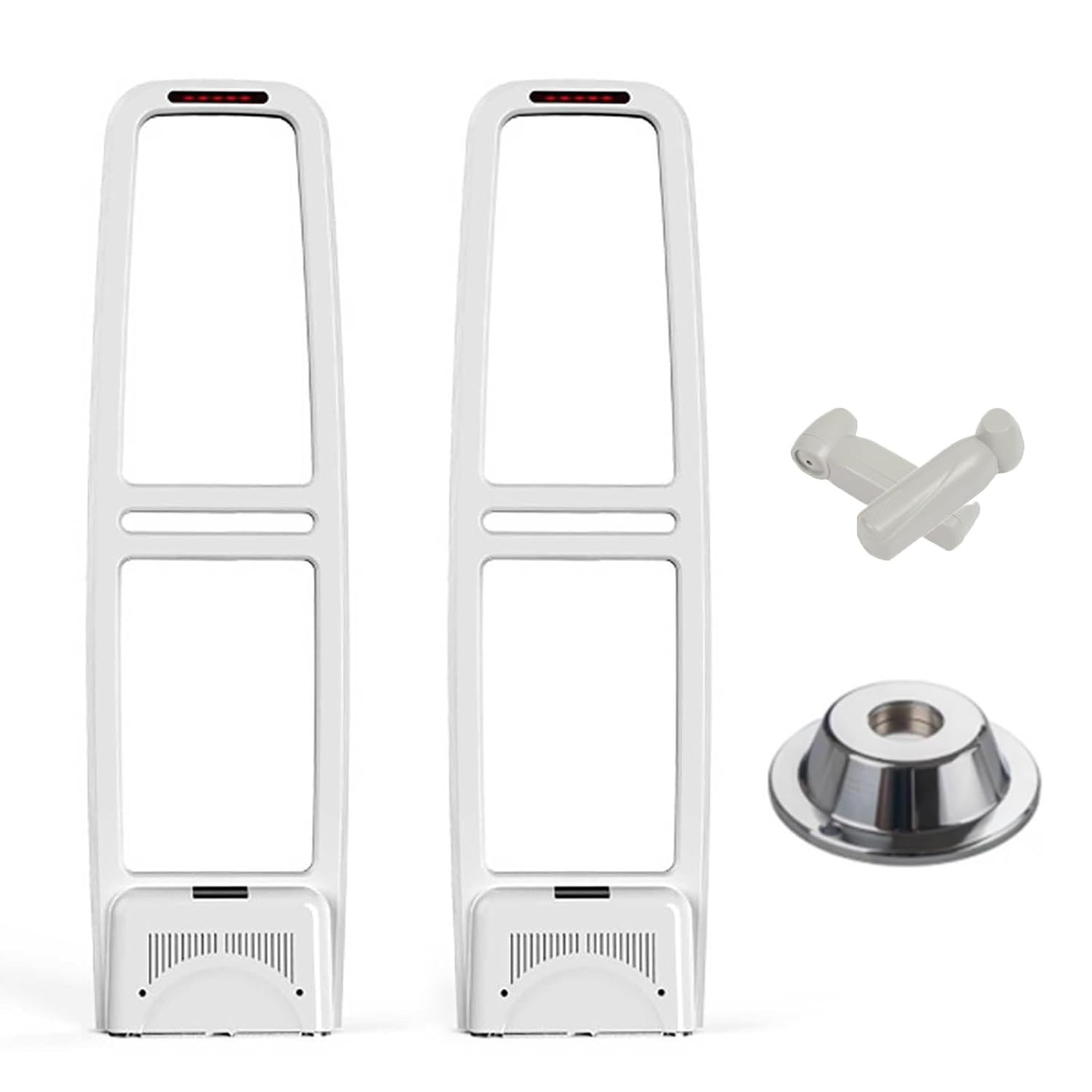 Dispositif Antivol pour Commerces, Portique de Sécurité Antivol EAS avec Système de Contrôle DSP pour Magasins, Centres Commerciaux, Supermarchés (blanc) 150cm/59in