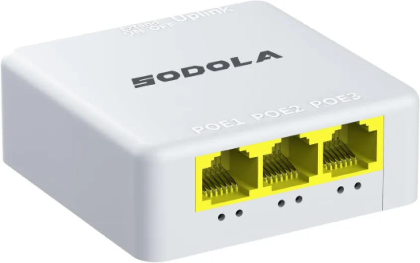 Extendeur PoE Gigabit 4 Ports, 1 PoE dans 3 Sorties PoE, répéteur PoE IEEE 802.3 AF/at 30 W avec commutateur PoE Mural 10/100/1000 Mbps POE013GS