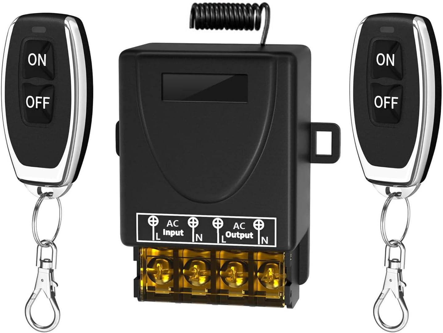 Gebildet Commutateur de télécommande sans fil 220 V AC80~265 V 30 A Commutateur de relais 433 MHz RF Commutateur à distance pour pompes lumineuses, appareils ménagers, systèmes de sécurité (100m) 80-265VAC