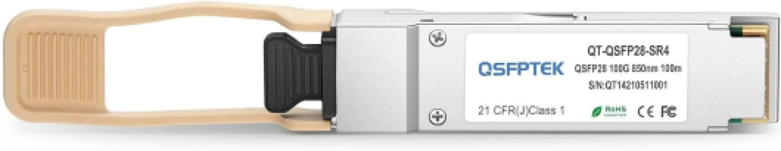 100G QSFP28 Transceiver Module MTP/MPO Multimode 100GBASE-SR4 for Cisco QSFP-100G-SR4-S (850nm, 100m, with DDM) 100GBASE-SR4: 100m for Cisco