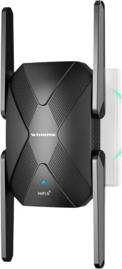Répéteur WiFi 6 AX1500, Amplificateur WiFi Double Bande 5GHz&2,4GHz Repeteur WiFi Puissant 1500Mbps Soutenir Mode Répéteur/Routeur/AP, avec WPS, Port LAN, 4 Antennes Noir