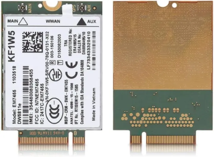 Module réseau sans Fil 4G LTE EM7455 de Rechange Professionnel pour DW5811e 3P10Y Qualcomm 4G LTE WWAN NGFF