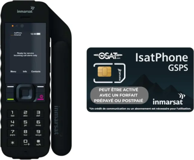 OSAT Inmarsat IsatPhone 2 – Téléphone Satellite Mondial avec Voix fiable - Longue durée de Batterie - Suivi GPS - Design résistant aux intempéries - Bouton d'assistance d'urgence Téléphone uniquement