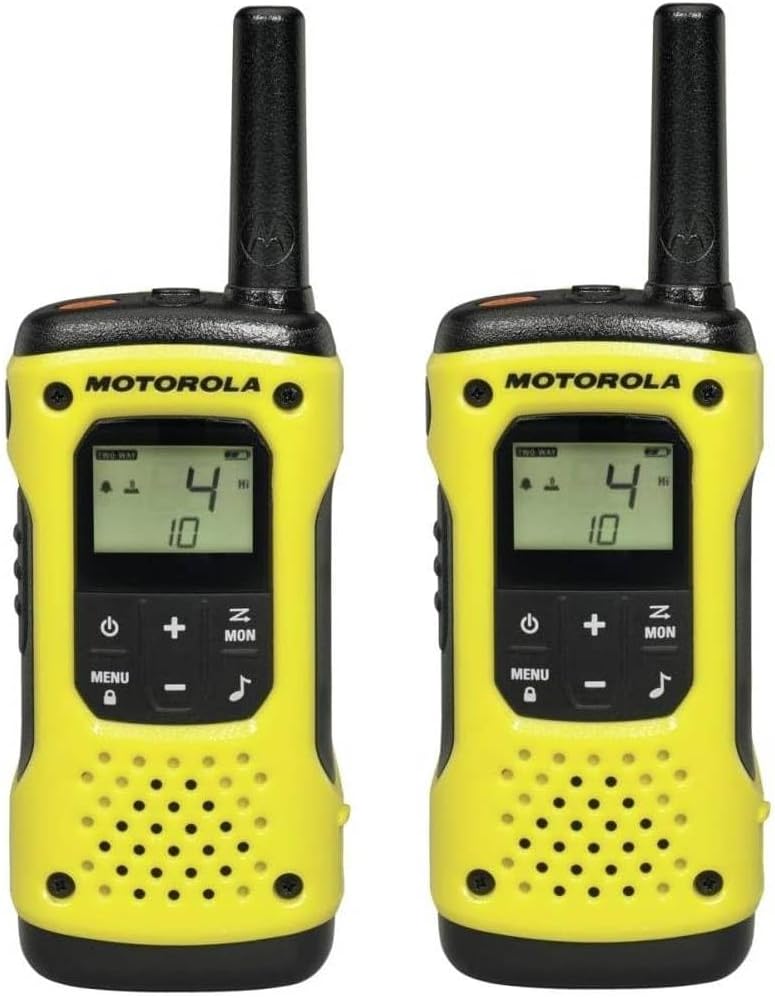 MOTOROLA Solutions - Lot de 2 Talkie Walkies - TALKABOUT T92 - PMR446 - Noir/Jaune - Longue portée -Indice IP67 - Fonctionnent avec Batterie