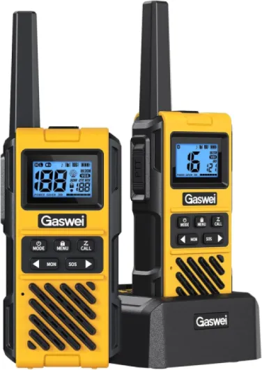 Talkie Walkie Longue portée Rechargeable Professionnelle pour Adultes, 16 canaux PMR446 toki walki, 1800 mAh, avec Radio FM, VOX, Alarme SOS, Charge USB-C Batterie - 2 pièces