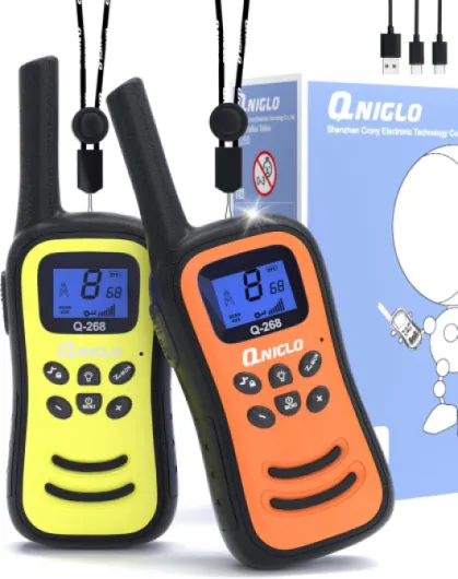 Talkie Walkie pour Enfants, Longue Distance 8 Canaux Jeux Extérieurs, Talkies-Walkies avec Lampe de Poche, Cadeau de Plein Air pour 3 à 12 Ans (OrangeJaune) Orange/Jaune Q268