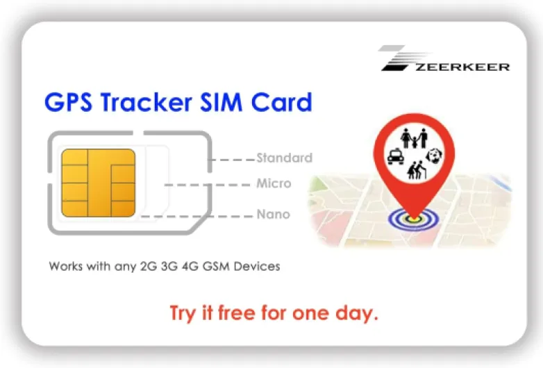 Carte SIM pour Traceur GPS pour GPS Tracker Winnes Tkmars Réseau 4G LTE / 3G / 2G / GSM, Données Uniquement à Partir de 4€/Mois Application et Lecture Android iOS TK905 TK913 TK918 TK901 TK905B SIM Card