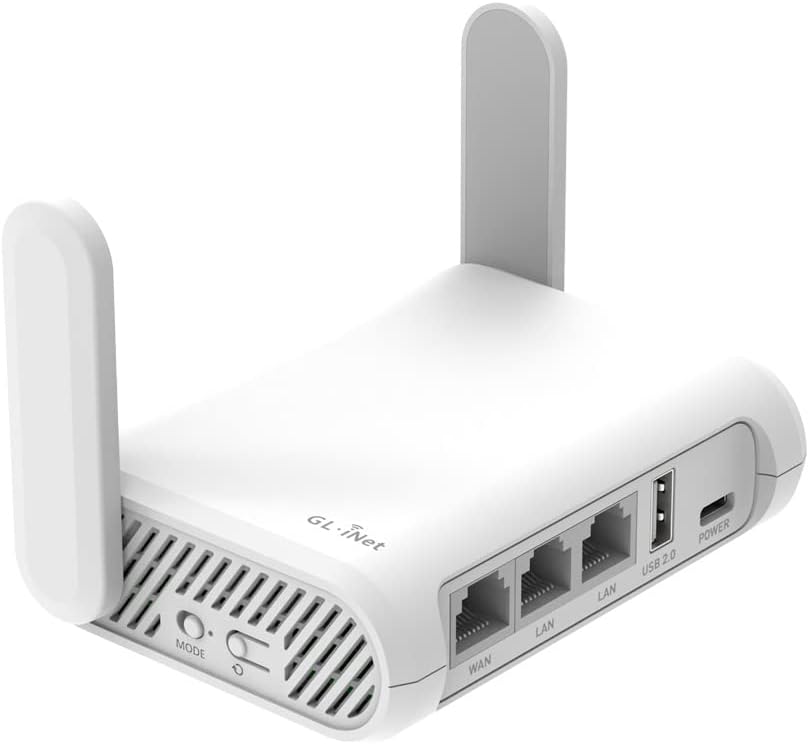 GL.iNet GL-SFT1200 (Opal) Routeur WiFi de Voyage sécurisé - Internet sans Fil Gigabit Ethernet Double Bande AC1200 - IPv6 - USB 2.0 - MU-MIMO - 128 Mo de RAM - Pont répéteur - Mode Point d'accès