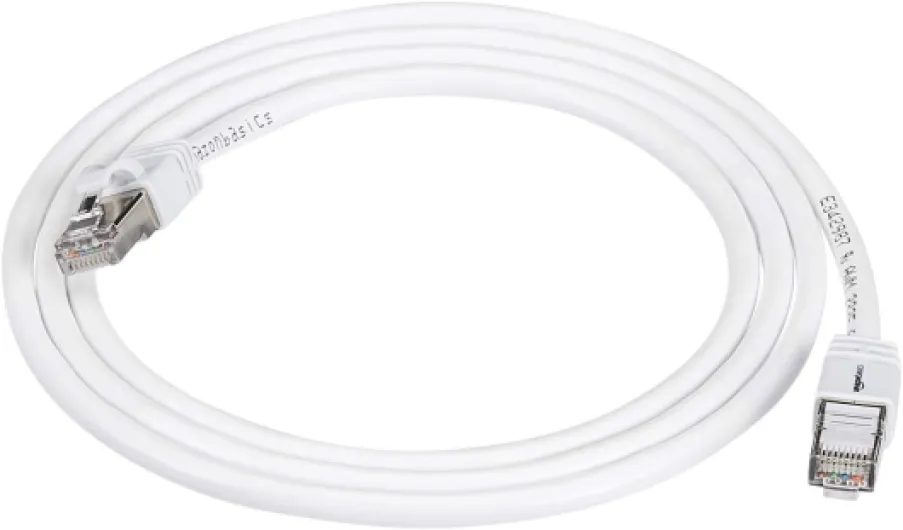 Cat 7 RJ45 Câble Internet Haute Vitesse Gigabit Ethernet Patch, 1 pièce, 1.5 m, Blanc