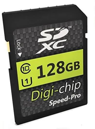 Digi Chip Carte mémoire SDXC Classe 10 pour appareils photo numériques Kodak PixPro FZ55, FZ45, AZ901, AZ652, AZ405, AZ255 128 Go