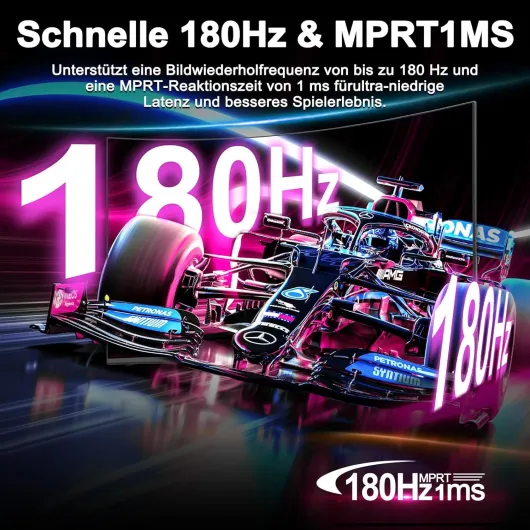 Écran PC Gaming Incurvé 24 Pouces, 180Hz 1ms FHD avec Sprecher 1500R, Adaptive Sync, VESA 100x100mm, Inclinaison réglable, HDMI1.4 DP1.2 Ports 24"/180Hz/Speaker Incurvé/180Hz/1Ms/DP/HDMI/Speaker