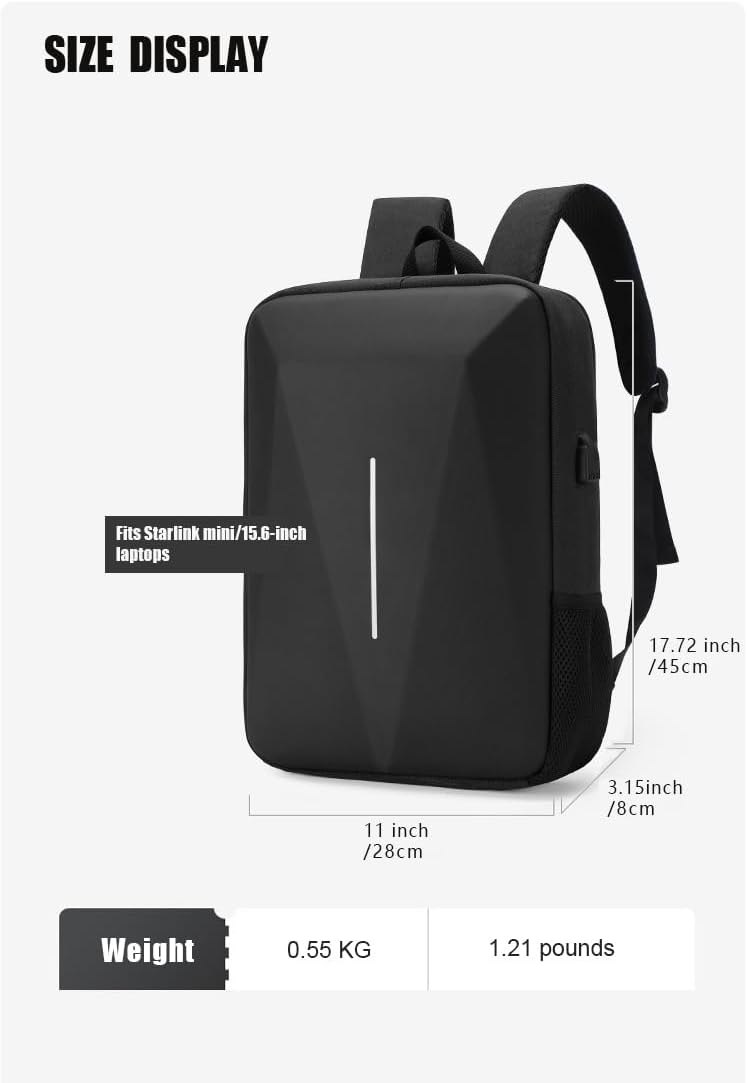 HFLZBRO Sac pour Starlink Mini - Sac de rangement pour Starlink Dish et tous les accessoires - Antivol étanche Noir