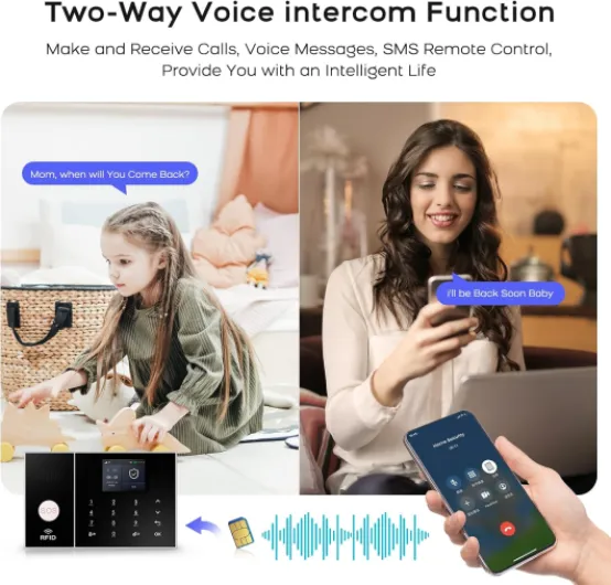GSM/WiFi Alarme de Maison sans Fil connectée,système de sécurité avec Surveillance assistée en Option,sans Engagement à Long Terme,Compatible avec Alexa, Google Assistant Qek-a108f-l