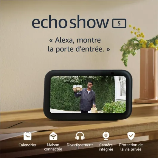 Echo Show 5 (Nouvelle génération) - Écran tactile connecté compact avec Alexa pour le contrôle de votre maison connectée et bien plus - Anthracite Anthracite Appareil seulement