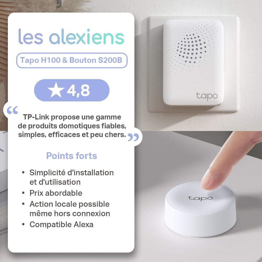 S200B Bouton Interrupteur gradateur Intelligent Sans Fil, Actions Personnalisées, Télécommande, Alarme en Un clic, Batterie Longue durée, Compatible Alexa et Google Home, Hub requis Interrupteurs Bouton Interrupteur