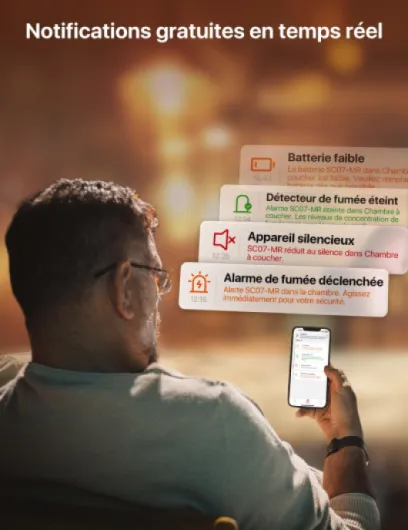 X-Sense Détecteur de Fumée et de Monoxyde de Carbone (CO) Connecté, Kit de Sécurité pour la Maison, Station de Base SBS50 Requise, Compatible avec l'Appli X-Sense Home Security, SC07-MR, Lot de Connecté via Station de Base Lot de 1