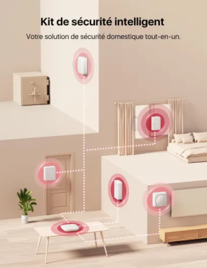 X-Sense Kit de Sécurité pour la Maison, Alarme sans Fil Compatible avec Alexa et Application pour Alertes en Temps Réel, Station de Base, Capteurs de Porte, Détecteurs de Mouvement, Clavier, AS12 11 Accessoires & 1 Station de Base