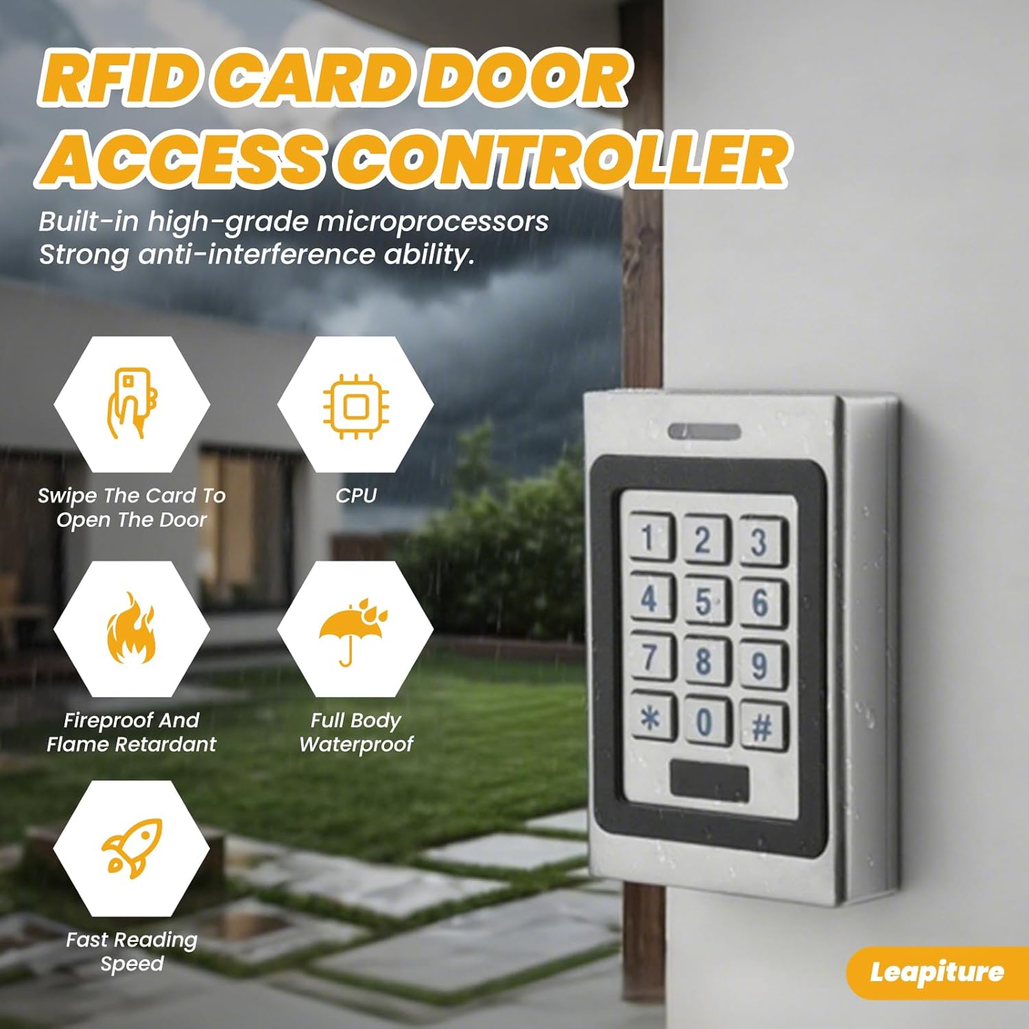 Contrôleur d'accès, clavier de porte étanche, clavier d'entrée sans clé, système de contrôle d'accès de sécurité, clavier intelligent ouvert de porte avec alarme de démontage