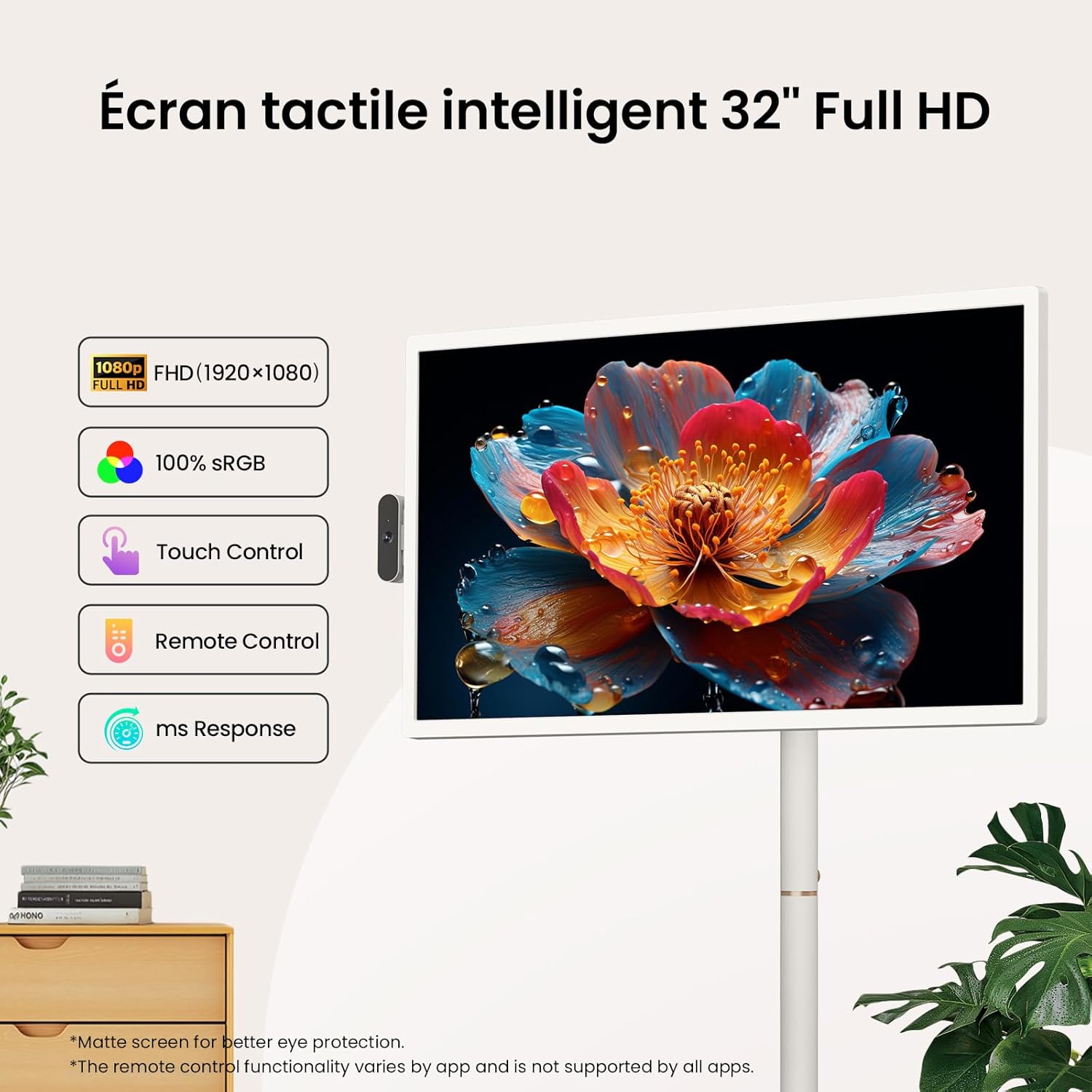 Moniteur Portable de 32 Pouces, avec écran Intelligent Rotatif de 1080p, écran Tactile, système d'exploitation Android, Batterie intégrée, Rotation complète à 360 degrés (3299)