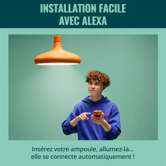 Ampoule LED connectée A60, Multicolore et Blanc ajustable, Culot E27, Équivalent 60 W, 2200-6500 K, 806 lumens, Intensité réglable, Compatible Alexa, Google Assistant et Apple Home, pack de 4