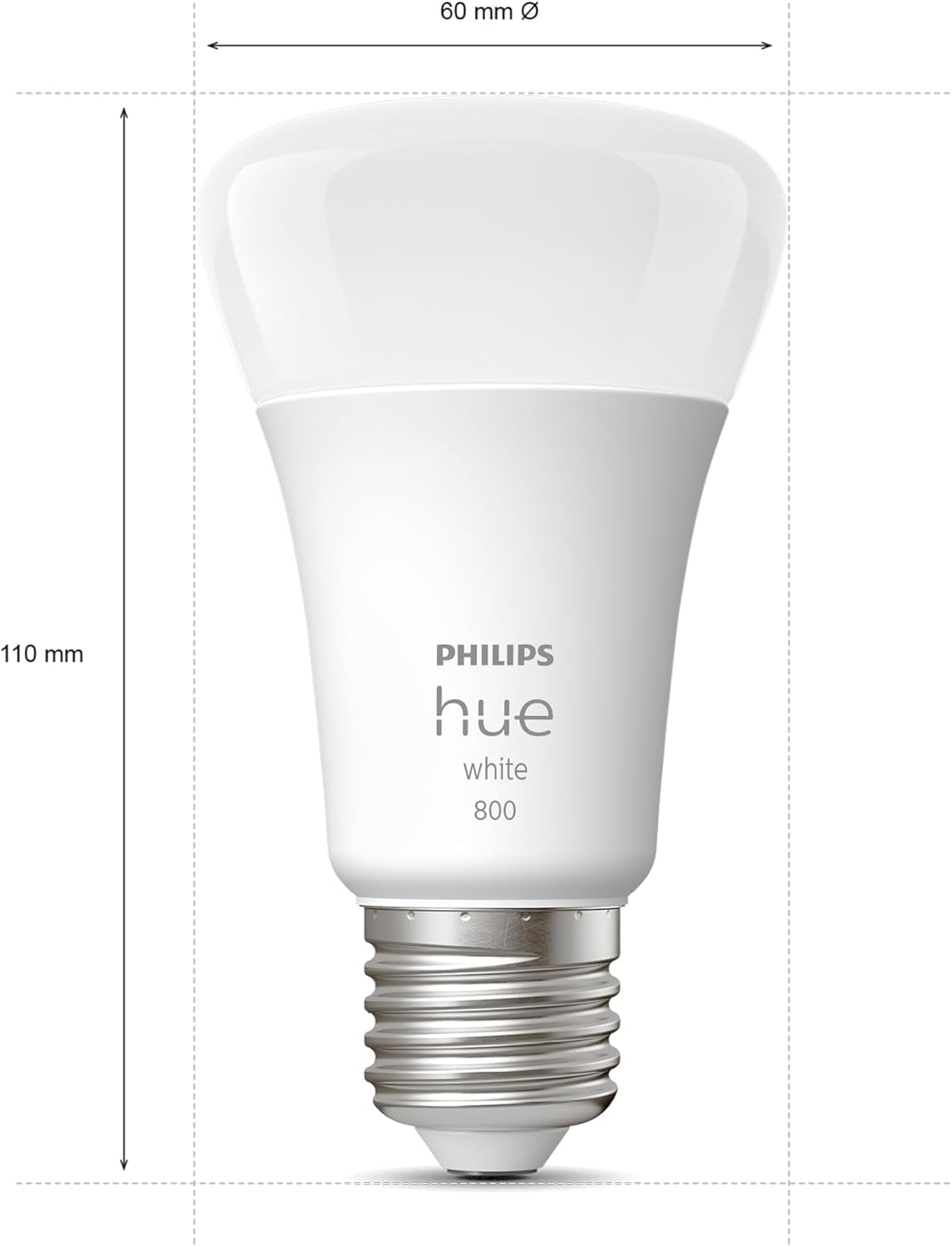 White, ampoule LED connectée E27 - Contrôle via Alexa, Google Assistant, Apple HomeKit - Ambiances personnalisées et économie d'énergie 800 Lumen x1
