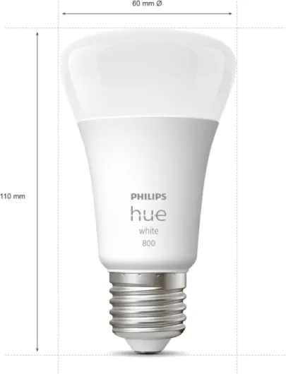 White, ampoule LED connectée E27 - Contrôle via Alexa, Google Assistant, Apple HomeKit - Ambiances personnalisées et économie d'énergie 800 Lumen x1
