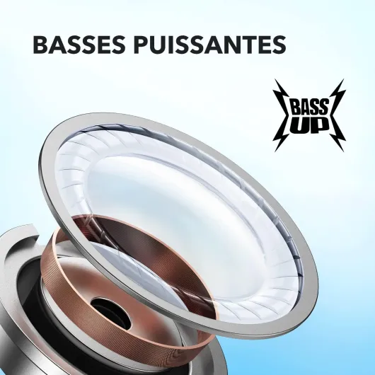 P20i Ecouteurs Bluetooth sans Fil by Anker, Écouteurs sans Fil Bluetooth 5.3, conducteurs 10mm, Grosses Basses, 30H de Lecture, étanchéité IPX5, EQ Via App, 2 micros, Mode écouteur Unique Noir