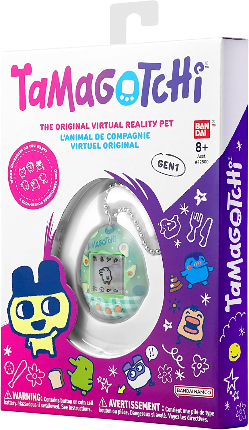 Bandai - Tamagotchi - Tamagotchi Original - Avocado Mix - Animal électronique virtuel avec écran Couleur - Jouet Animal interactif en Français - Motif Avocat - Jouet Enfant 8 Ans et + - 46162