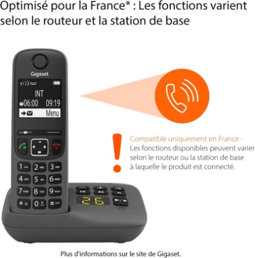 A695A Trio - 3 téléphones DECT sans fil avec répondeur - écran à haut contraste - excellente qualité audio - profils sonores réglables - fonction mains libres - protection d'appels, gris Avec Répondeur Trio Gris