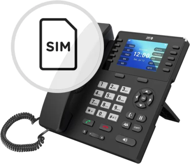 WF100 – Téléphone Fixe Filaire avec SIM -4G, appels Volte et VoWiFi - Écran Couleur 3,5” - Environnement Android - Configuration à Distance - Bluetooth et WiFi - Batterie de sécurité 2 000mAh