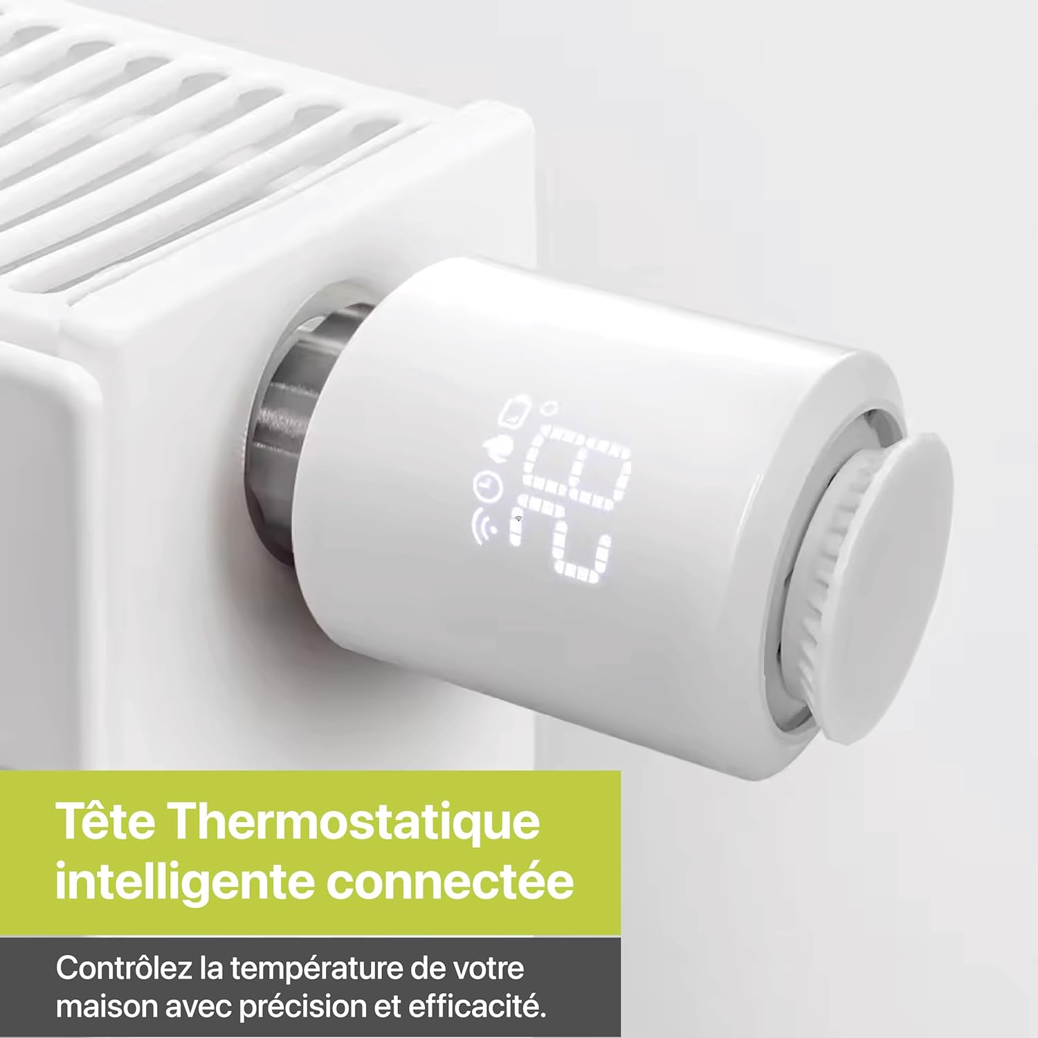 Tête Thermostatique Intelligente Connectée REKA - Contrôle Température Via Appli Tuya, Programmation, Détection Fenêtres Ouvertes - Compatible Assistants Vocaux (7, avec Passerelle) Avec Passerelle 7