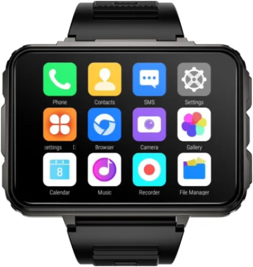 LOKMAT Montre intelligente 4G 6 Go + 128 Go Android Appel téléphonique Téléphone Téléphone Grand écran 2,4" Montre de sport 1500 mAh Double Caméra WiFi Bluetooth GPS Montre intelligente pour homme