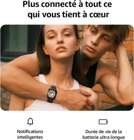 Montre Connectée Homme Femme, 1.85"HD Smartwatch avec Appel Bluetooth, Montre Connectee 140+Mode Sport Moniteur Sommeil/ Fréquence Cardiaque/Podomètre Etanche IP68 Montre Intelligente pour Android iOS Black