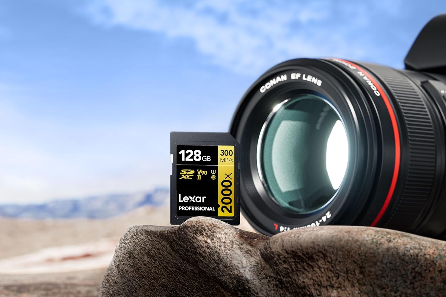 Professional 2000x Carte SD 128Go, Carte mémoire SDXC UHS-II sans Lecteur, Jusqu'à 300 Mo/s en Lecture, pour DSLR, caméras vidéo en qualité cinéma (LSD2000128G-BNNAG) 2000x 128Go