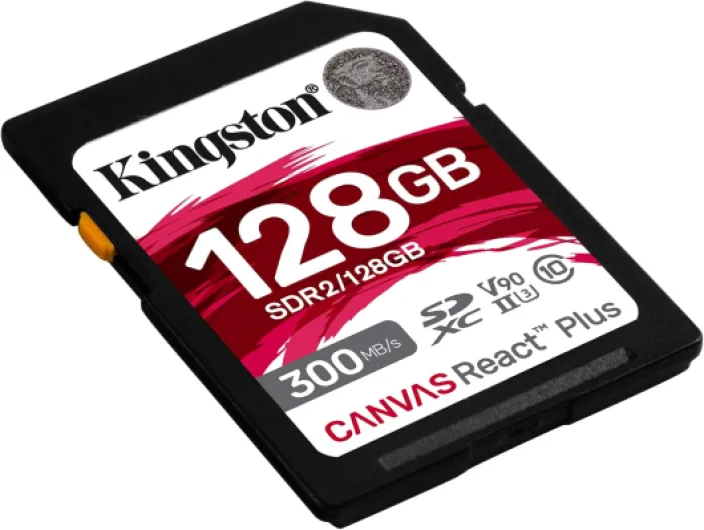 Canvas React Plus 128Go SDXC Carte mémoire UHS-II 300R/260W U3 V90 for Full HD/4K/8K - SDR2/128GB