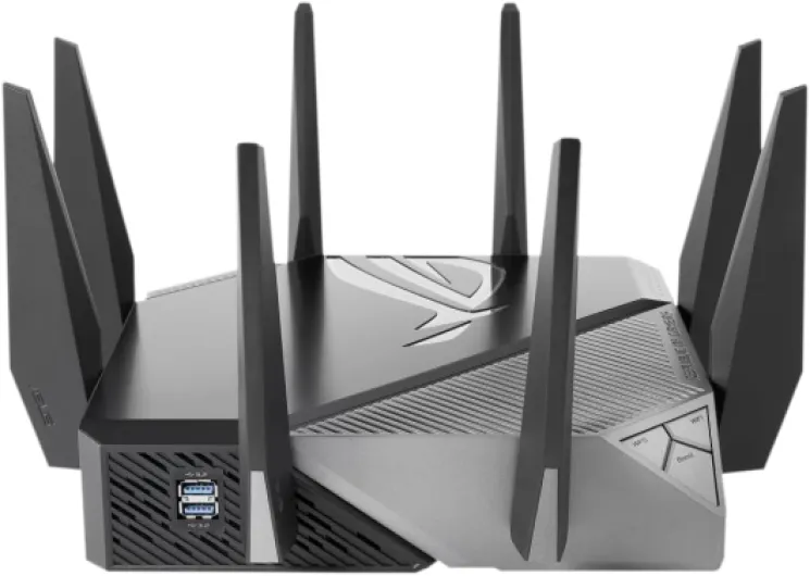 ROG GT-AXE11000 - Routeur Gaming Wi-FI 6E - Triple Bande + Nouvelle Bande 6 GHz, Port WAN/LAN 2.5G, Compatible PS5, VPN Fusion, Triple accélérateur de Jeu, sécurité réseau Gratuite, AiMesh Wi-Fi 6E - AX11000 ROG GT-AXE11000