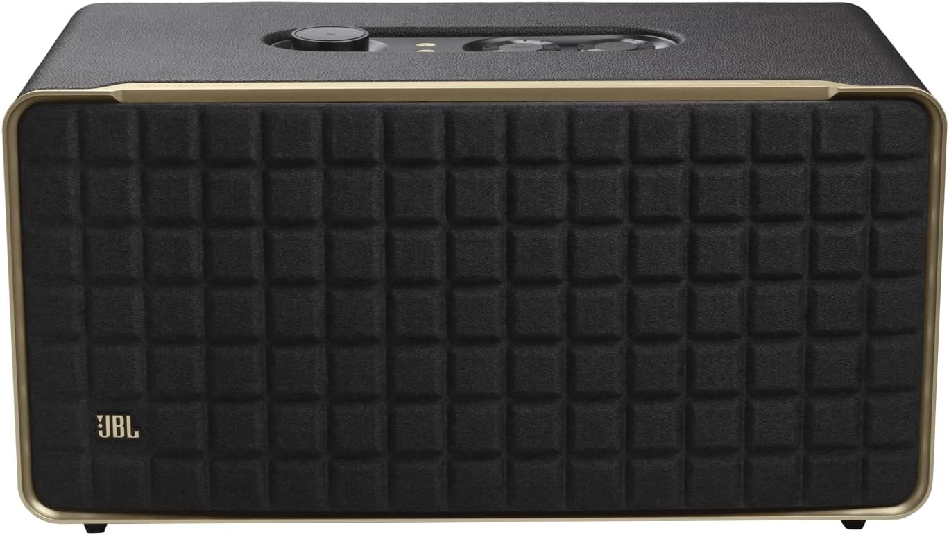Authentics 500 Enceinte Intelligente connectée Hi-Fidelity avec Wi-FI, Bluetooth et Assistants vocaux, Dolby Atmos, Design rétro, Noire, Prise Britannique (Type G)