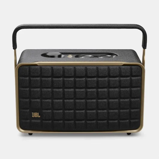 Authentics 300 Enceinte Intelligente connectée Portable avec Wi-FI, Bluetooth et Assistants vocaux, Design rétro, Noire, Prise Britannique (Type G)