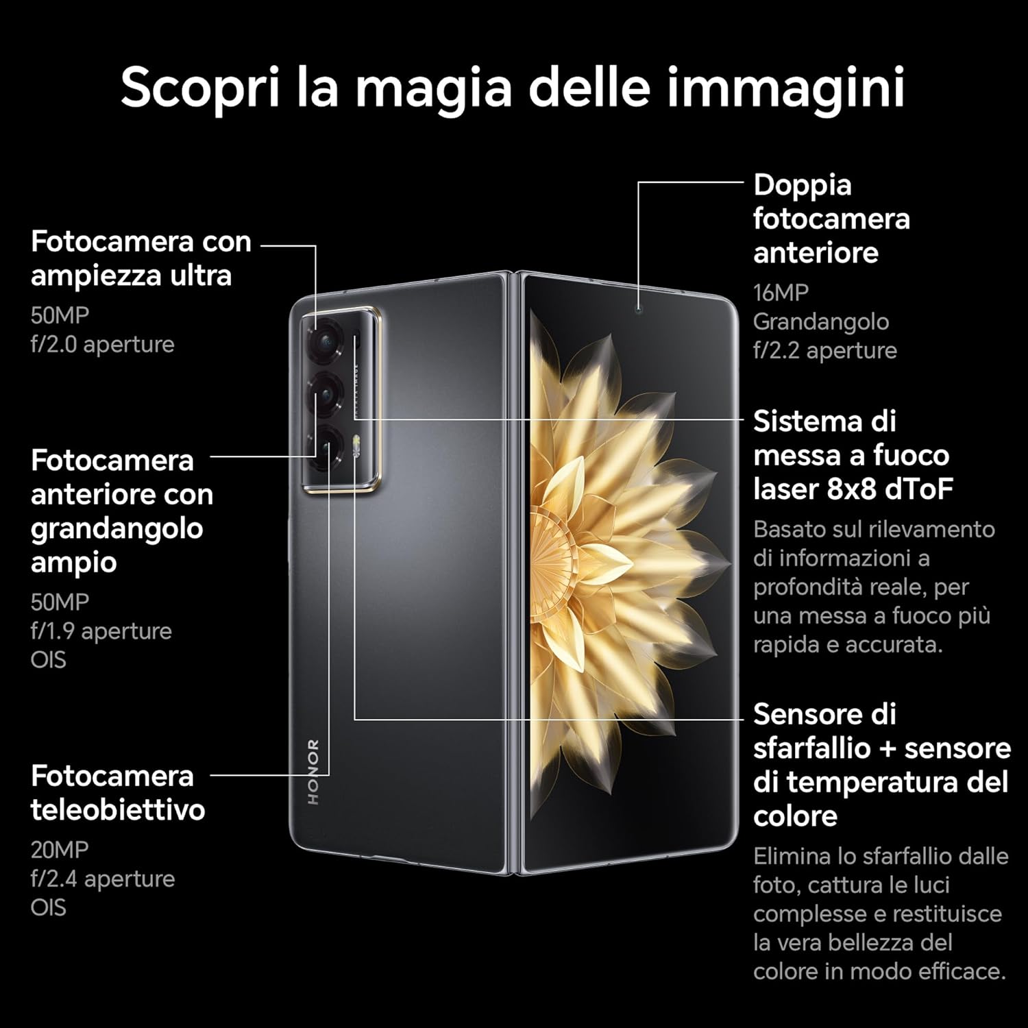 Magic V2 5G 16 Go/512 Go Noir (Black) Double SIM, 5109AYGY