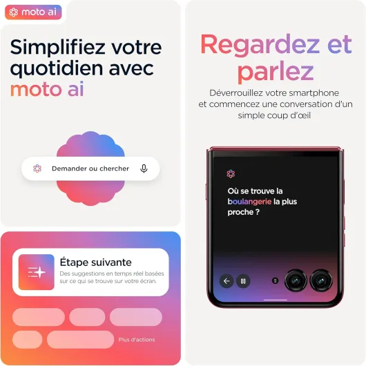 Razr 60 Ultra 16, 512 Go, Smartphone debloqué, écran 4", Appareil Photo 50 MP avec IA, Batterie 4700 mAh, Rio Red(Bordeaux), Coque de Protection et câble USB C Inclus Bordeaux 512 razr 60 ultra