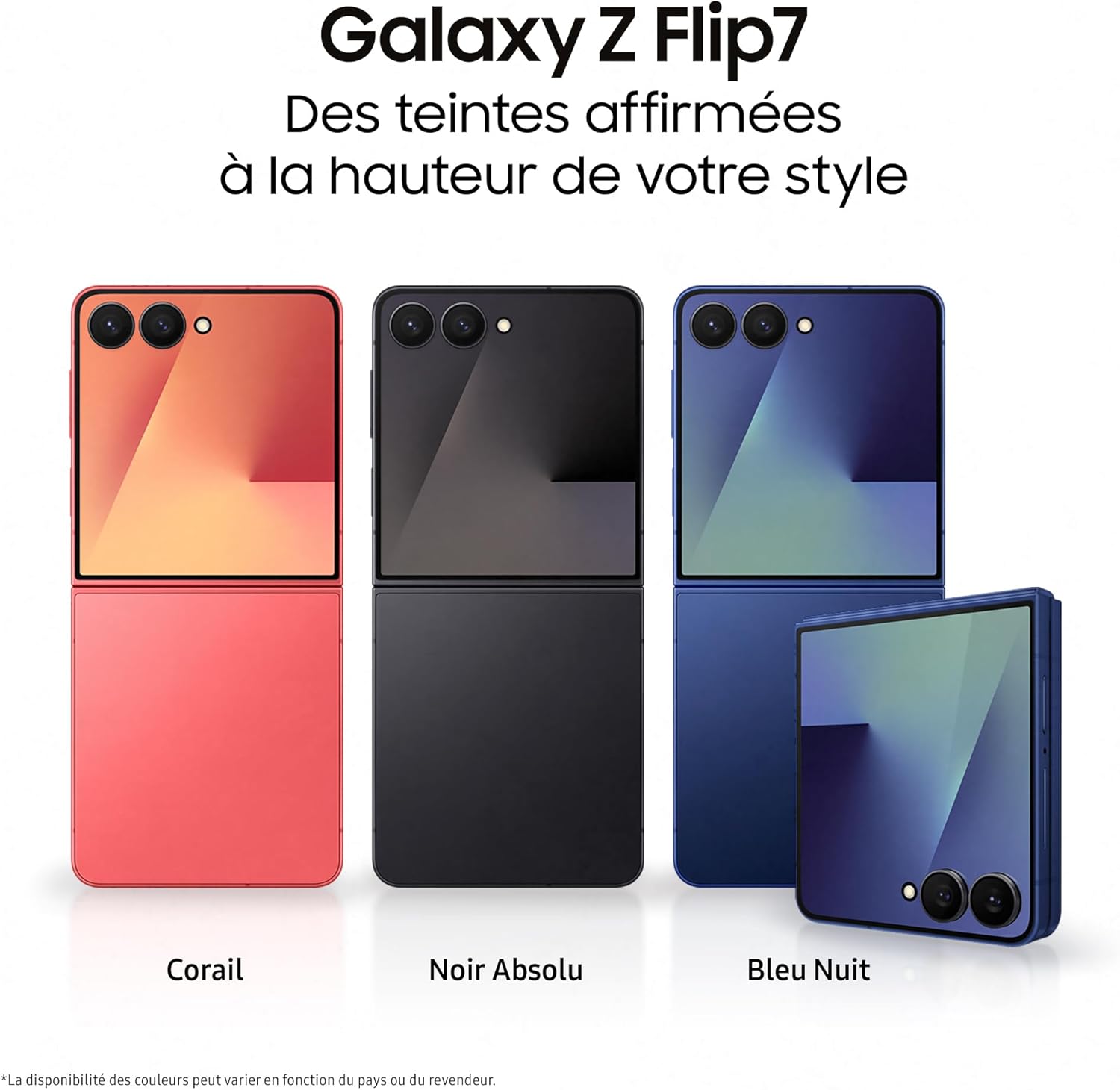 Galaxy Z Flip7, Smartphone Android 5G avec Galaxy AI, 256 Go, Chargeur Secteur Rapide 25W Inclus, Smartphone déverrouillé, Bleu Nuit, Version FR Bleu Nuit 256 Go